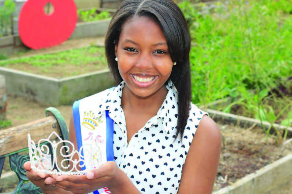Miss Golden State Salina Kamara poses with her crown during a photoshoot for her page in the National Miss American Coed Pageant program. The National pageant takes place in Florida in November. Naomi Evans | with permission