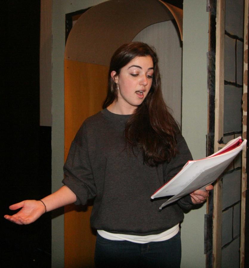Junior Maddie Kelly practices for her part Celia in As You Like It. Performances are scheduled for Nov. 18, 19 and 20 in Syufy Theater. ANJALI SHRESTHA | the broadview