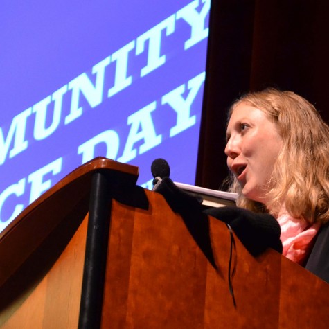 Service-driven clubs introduced their goals for the 2012-13 school year, at an assembly moderated by service coordinator Patricia Keivlan. Students are encouraged to complete more than their required 100 hours of service before graduation. 