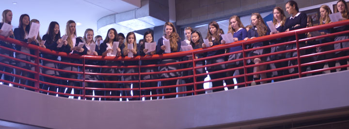 The Class of 2013 closes Noëls by singing Notre Dame, the classs traditional carol. EMILY SEELEY | The Broadview