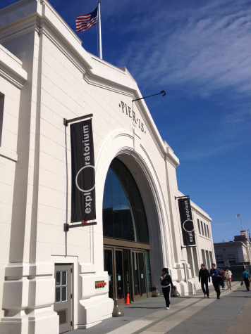 Passers-by look into the Exploratorium’s new space at Pier 15 on the Embarcadero. Located on the water, the museum is set to open on April 17, proceeded by a gala the night before. The new space will feature 150 new exibits as well as outdoor exibits and a bay observatory.