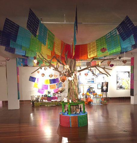 An altar for the victims of the Orlando Shooting is on display at the Mission Cultural Center for Latino Arts. The altar was created in house.