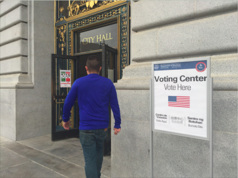 Early voters walk into San Francisco City Hall to cast ballots before election day on Nov. 8. Early voting began Oct. 24, and beginning Saturday, voters can cast ballots on weekends. 