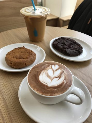 Blue Bottle Coffee Company offers treats such as a saffron snickerdoodle and double chocolate chip cookie. The coffee chain opened on the corner of Fillmore and Jackson streets in June.