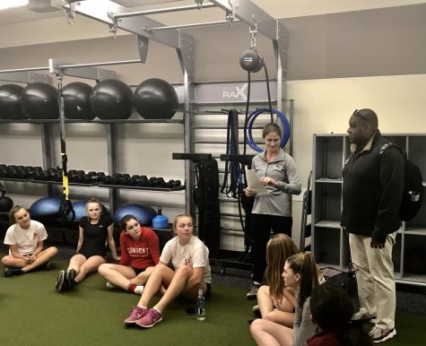 Director of Athletics Anthony Thomas stops by to welcome the girls to the start of the spring season. The first soccer practice will be on Feb. 5.