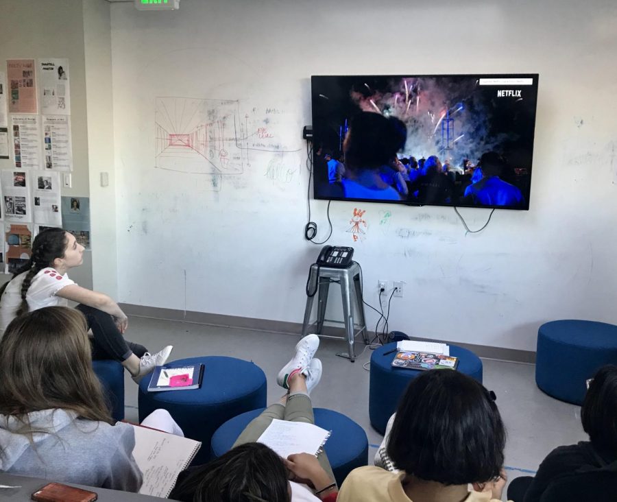 Students watch a Netflix documentary trailer about a Chinese artist using fireworks to create  his pieces. The class will have a final project where they must use the inspiration and style from three different artist during the age of contemporary and modern art.

