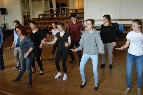 Performers practice one of the many dance numbers for “A Chorus Line.” The musical began in 1975 on Broadway, lasting for over 6,000 productions.