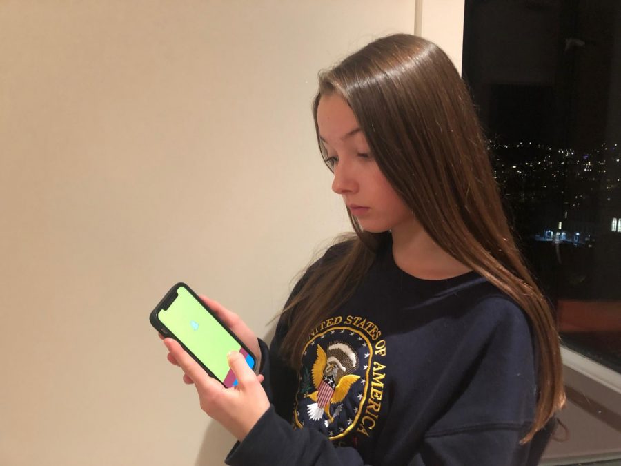 Freshman Amelia Abernethy logs out and deletes Snapchat from her phone. Abernethy is one of the many people who decided to delete the app since it distracted her from studying and doing homework.