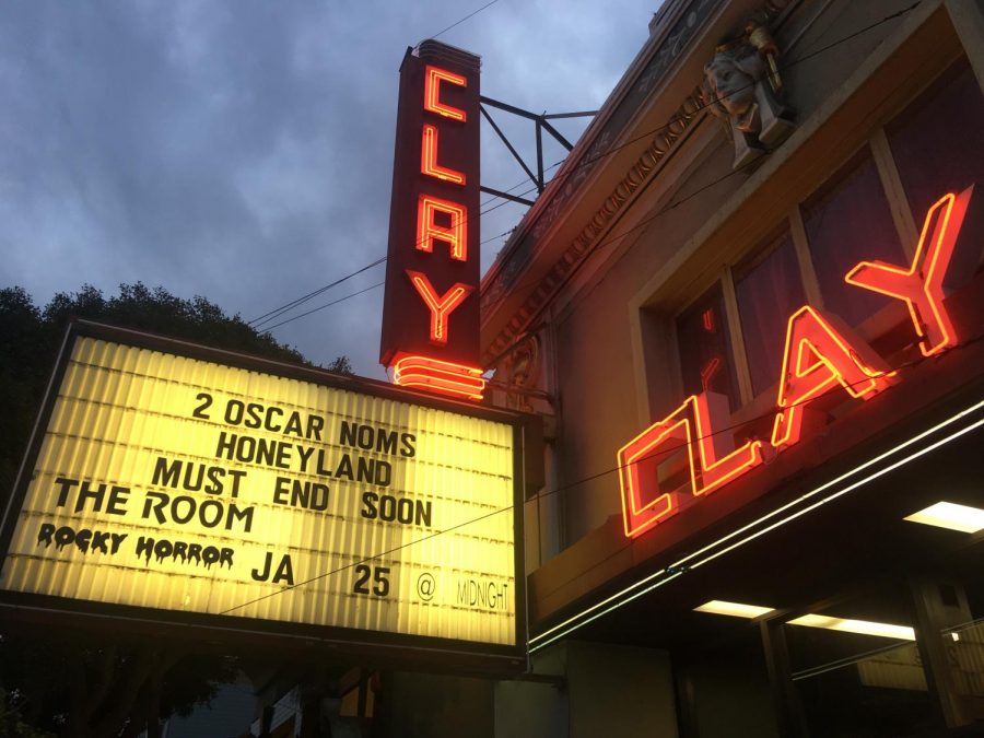 The Clay Theater displays its showings on its final week before its closing. The theater has celebrated more than 100 years as a San Franciscan cinema staple. 