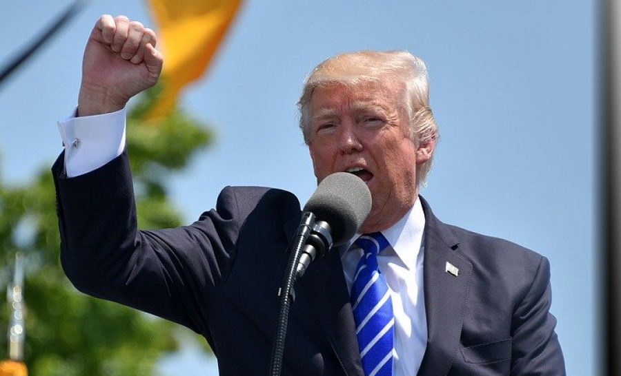 President Trump addresses a crowd with his fist pumping in passion at a rally while the trial continues. He was the third President to be impeached in the history of the United States. 