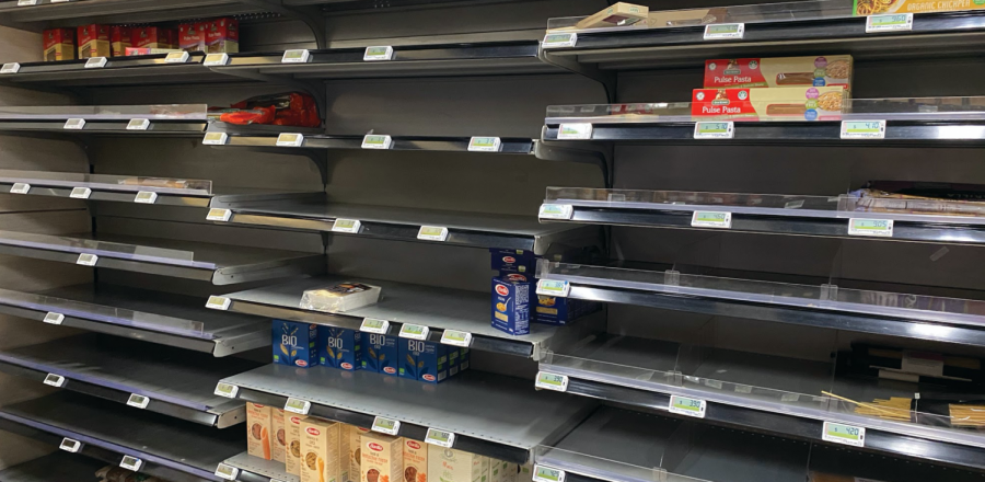 A grocery store in Singapore is running low on staples such as pasta, oil, flour and rice as families hoard food in preparation of possible quarantine that could prevent shopping. San Francisco residents have reported sending supplies such as food and masks to family
and friends living abroad, but face masks are sold out in most drugstores and online.