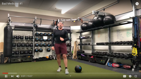 Coach Barclay leads a Youtube workout accessible through BarclaySpring linktree. Prerecorded YouTube workouts and daily Zoom training, led by the athletic faculty, are available to students while remote learning continues.