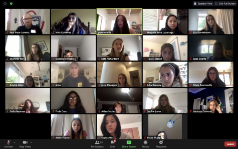 Senior Grace O'Reilly and Community Life Chair Paul Pryor Lorentz lead The Luzuriaga Foundation club. Students attended an introductory Zoom call that overviewed responsibilities of members and the goal of the club.