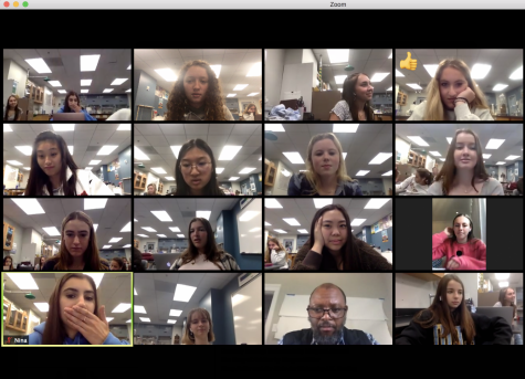 Sophomore honors chemistry learns to use zoom days before the transition to online learning in the spring. The guidelines surrounding school zoom calls have developed from public links to only allowing those with school emails access.