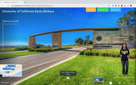 Senior Ella Holiday does YouVisit for the University of California Santa Barbara. YouVisits showed students a 360 view of campus life, with interactive panoramic photos and videos.