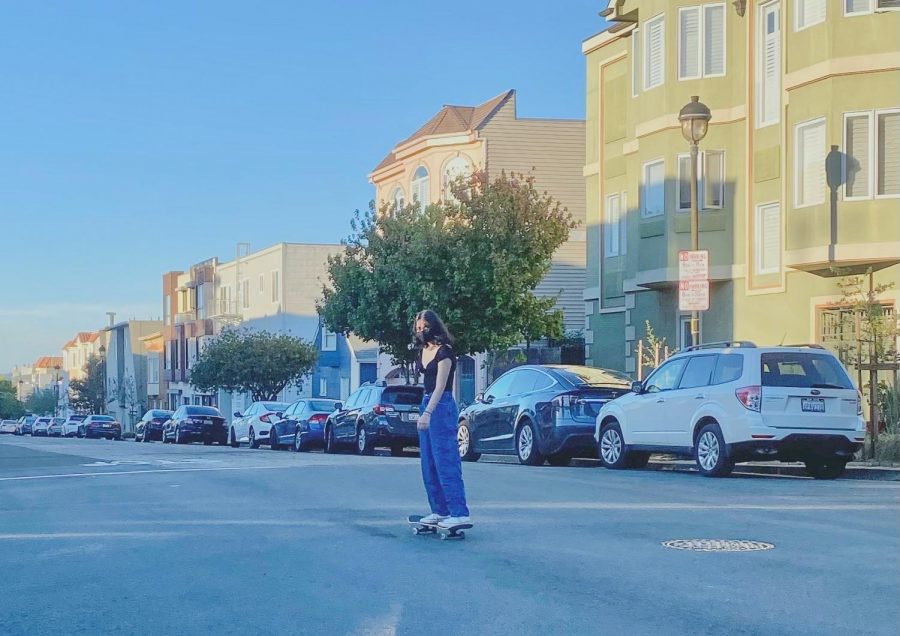 Sophomore Azadeh Reiskin often skates in Forest Hill after school to get some fresh air and exercise. Some skaters gravitate towards skate parks, but for many of them, skating in residential areas also proves to be more appealing and lowkey.