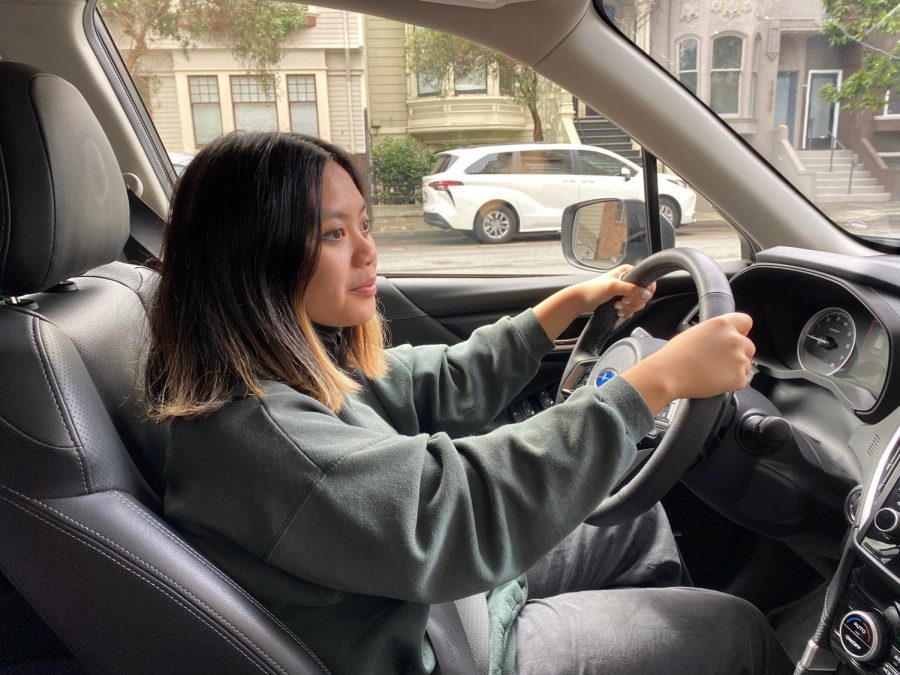 Junior Isabella Mercado moves her car during the passing period of her day. Students and faculty without a parking permit must move their vehicle every two hours.