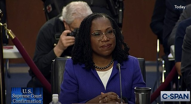 Judge Ketanji Brown Jackson of the United States Court of Appeals sits for her second day of her confirmation hearing into the Supreme Court. The hearings are held in Washington D.C. by the Senate Judiciary Committee.