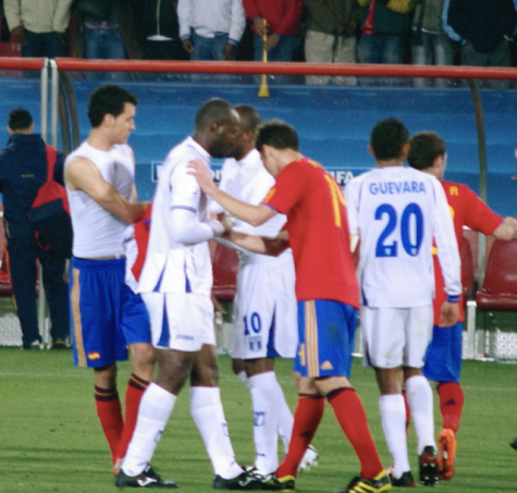 Spanish players trading jerseys with players from Honduras in the 2010 World Cup — a mark of sportsmanship. Countries such as Japan and Croatia continue the tradition of sportsmanship in the tournament today.
