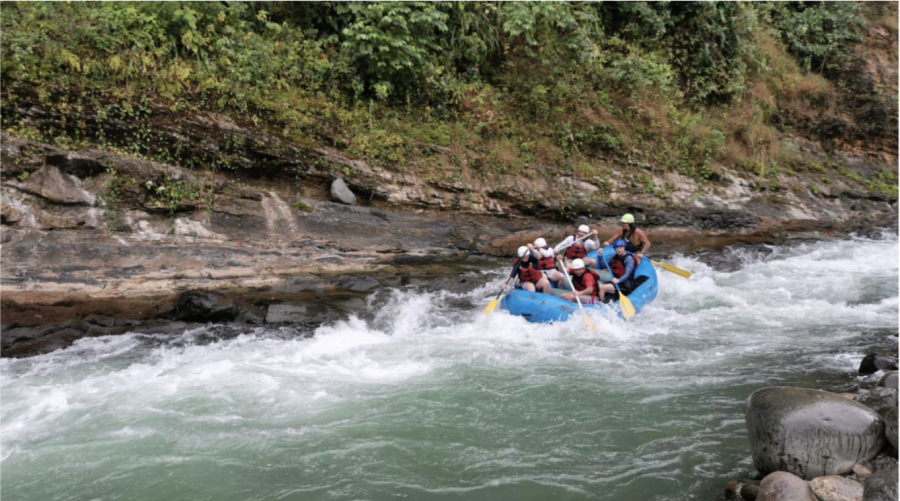 Current juniors went white water rafting during their sophomore trip last year. This year marks the 9th annual Costa Rica trip for the sophomores and school community.