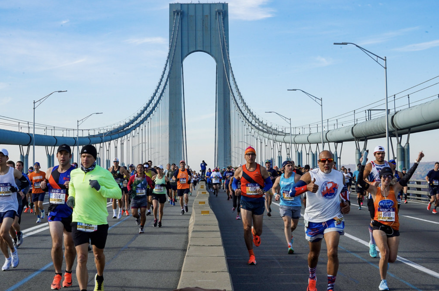  To start the race, runners cross the Verrazano bridge, leading them through all parts of the city, ending in Manhattans Central Park. This 26.2 mile race is also a charity race in which proceeds go towards cancer research at Memorial Sloan Kettering Center.
