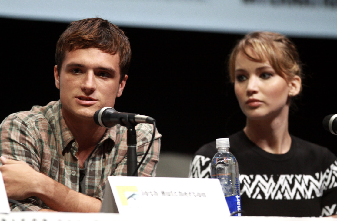 Jennifer Lawrence and Josh Hutcherson speak at the 2013 San Diego Comic Con International for “The Hunger Games: Catching Fire.” The two actors play the main characters in the Hunger Games movie franchise.
