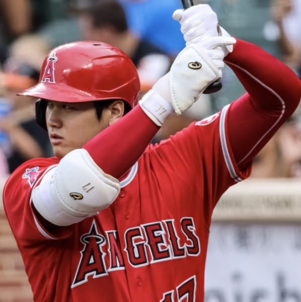 Shohei Ohtani at bat for the Los Angeles Angels in 2022. He is now signed with the Los Angeles Dodgers for $700 million over 10 years. 