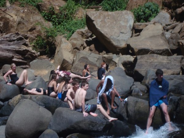 One of the traditions that the sophomore’s partake in during Costa Rica is to jump off the Nauyaca waterfalls. After jumping, students sit by the pools and connect with each other.