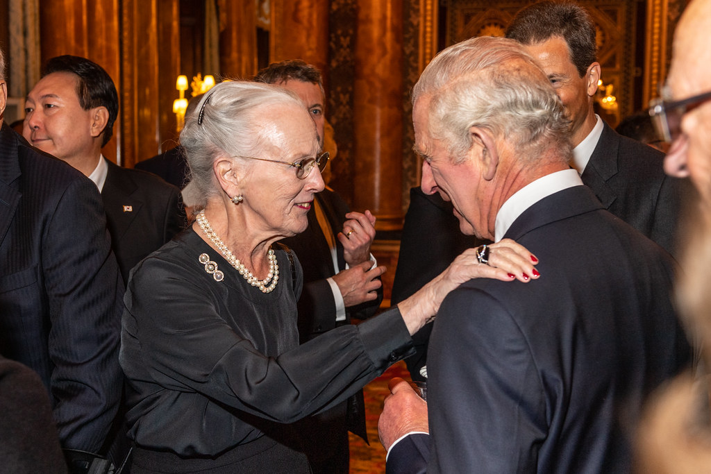 King Charles III at a reception for Heads of State and overseas visitors at Buckingham Palace. It was announced that he will not be making public appearances while he undergoes treatment.