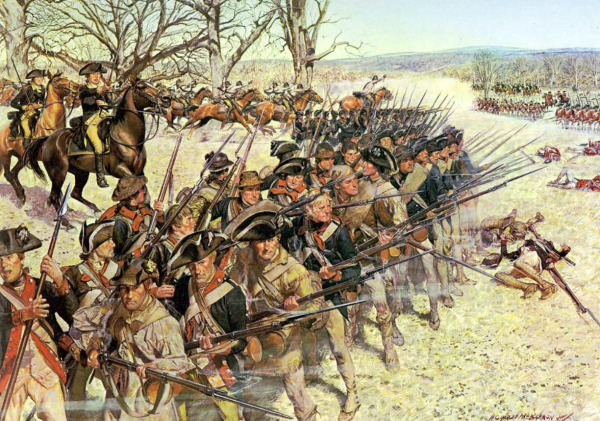 The Revolutionary War led the 13 colonies to declare independence from England. Although it was a bloody and gruesome war it led to the establishment of a new nation that would one day become a world power and produce revolutionary ideas.  
