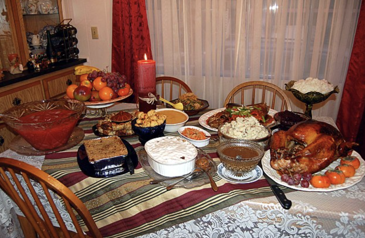  A traditional Thanksgiving meal. Thanksgiving is a federal holiday in the United States.

