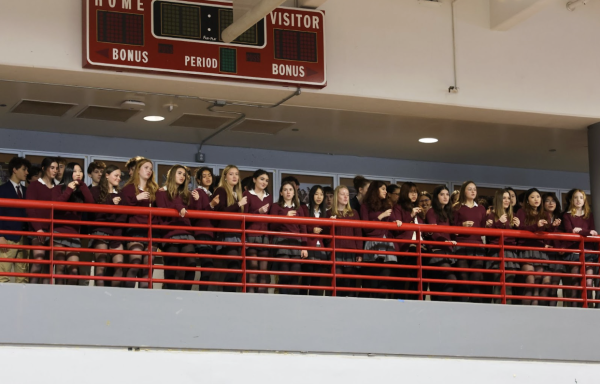 Convent High School students perform at Noëls together. Noëls has been an important tradition at Convent for the last 130 years. 