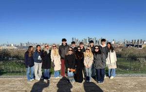 Juniors and seniors visited Greenwich, London on the 2026 Enlightenment trip. Students are in front of the London Royal Conservatory.